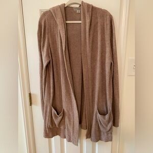 Barefoot Dreams Resort Cardi Hooded Knit Cardigan Sweater CozyChic sz 1X